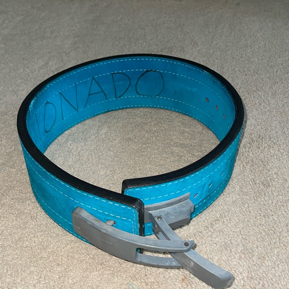 Inzer Forever Lever Belt 10MM Size: Medium (30-33), Color: Turquoise